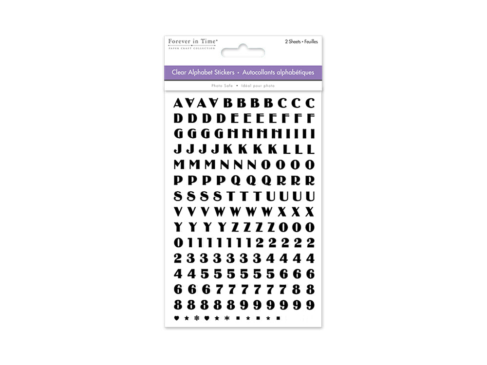 Paper Craft Sticker: 4"x5.25" Mini Fonts 2 Sheets D) Block