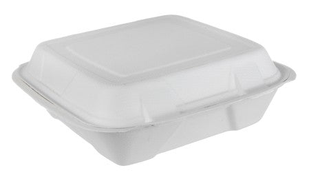 9" x 9" HINGED BAGASSE CONTAINERS 50/PACK x 2/CS (1111641)
