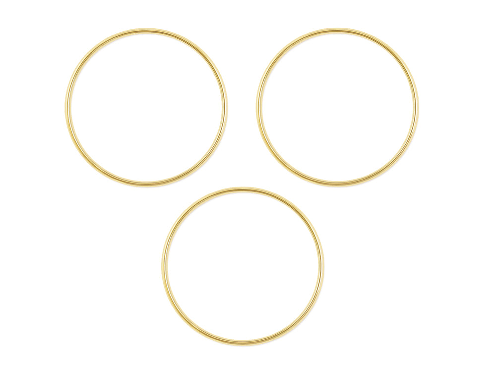 Craft Medley: Brass Rings 2.5" Round x3