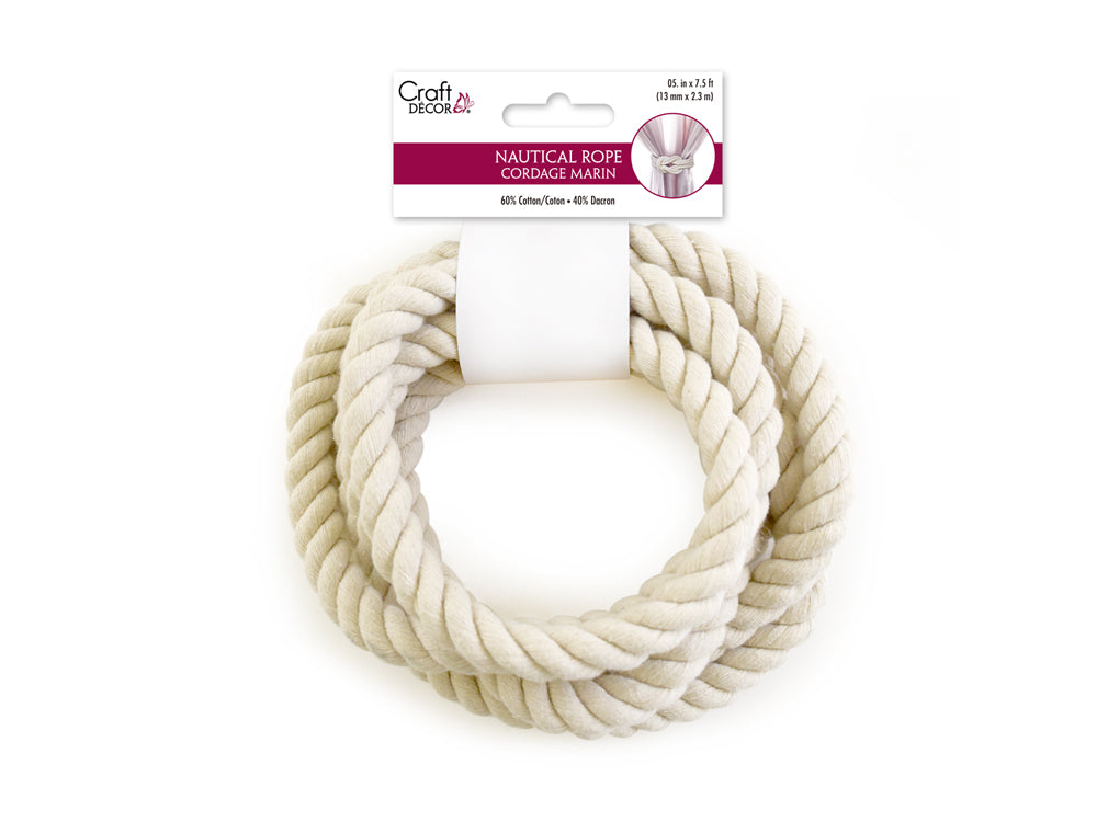 Craft Decor: Nautical Rope Cotton C) 13mm x 2.3m