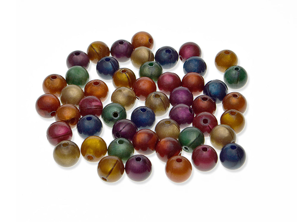 Acrylic Beads: 10mm Round Multi-Packs 25g C) Gloss Metallic