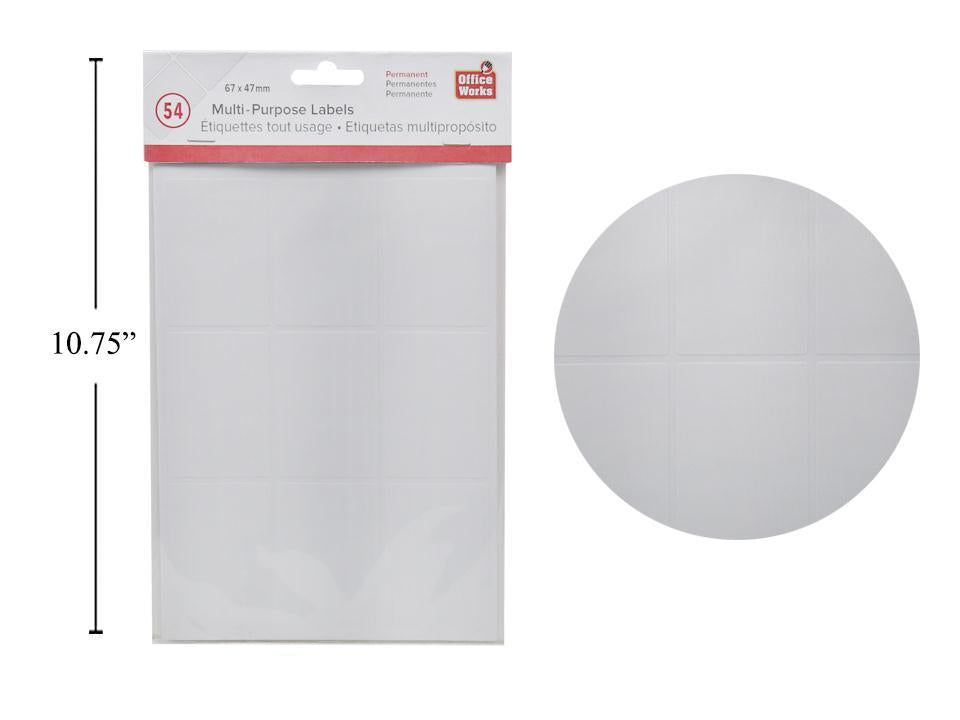 O.WKs. Multi-Purpose Label, 54pcs, 67x47mm, PBH