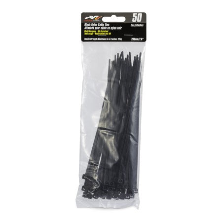 PRECISION ACOUSTICS BLACK CABLE TIES 200MM 50/PK
