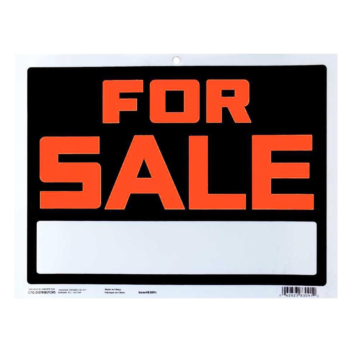 9x12" Pvc Sign "For Sale"