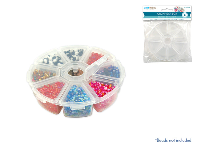 Craft/Bead Storage: 4" Organizer Box w/8 Compartments
