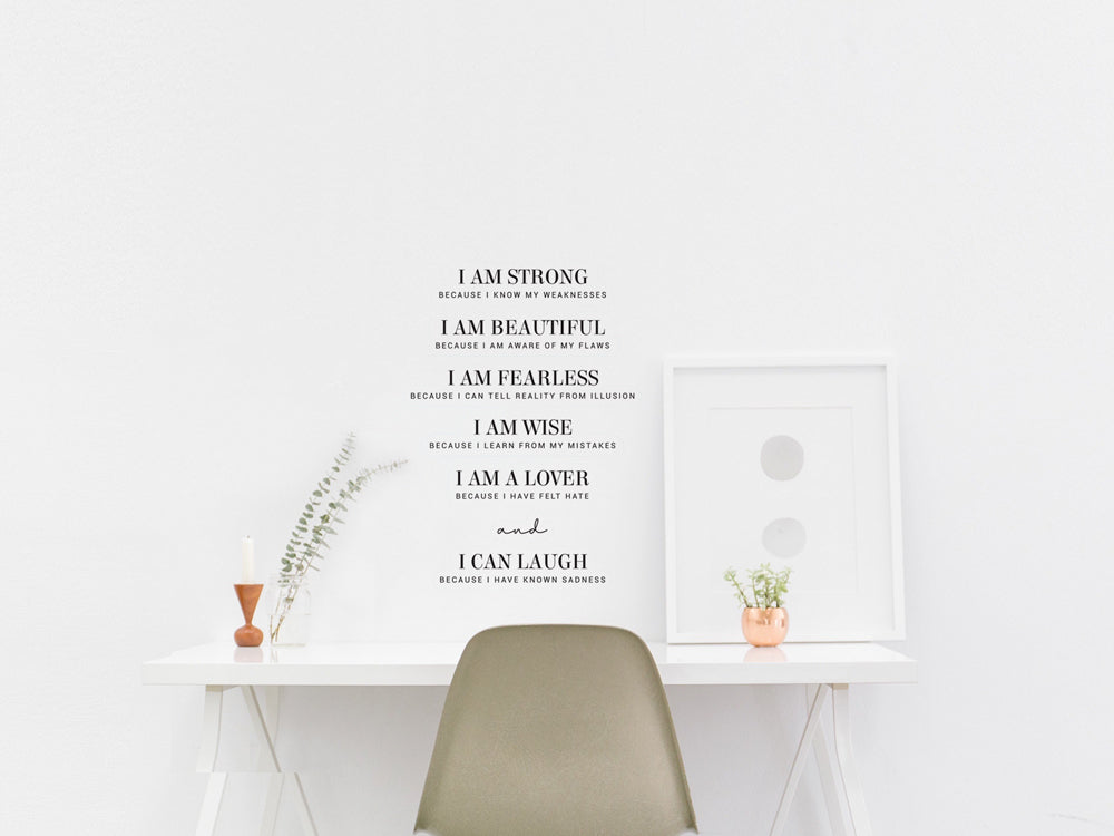 Craft Decor: 11.8"x15.75" 'Words To Live By..' Wall Art K) I Am Strong..