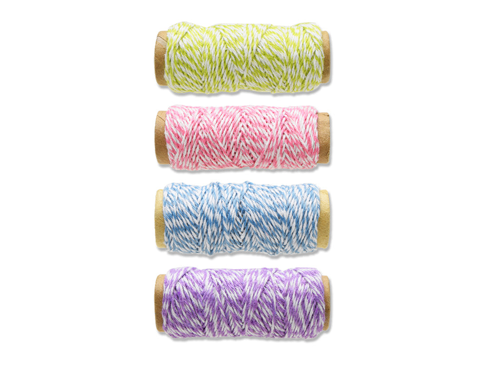 Craft Medley: 30m Bakers Twine 4 Spools Asst (4x10m) B) Pastel