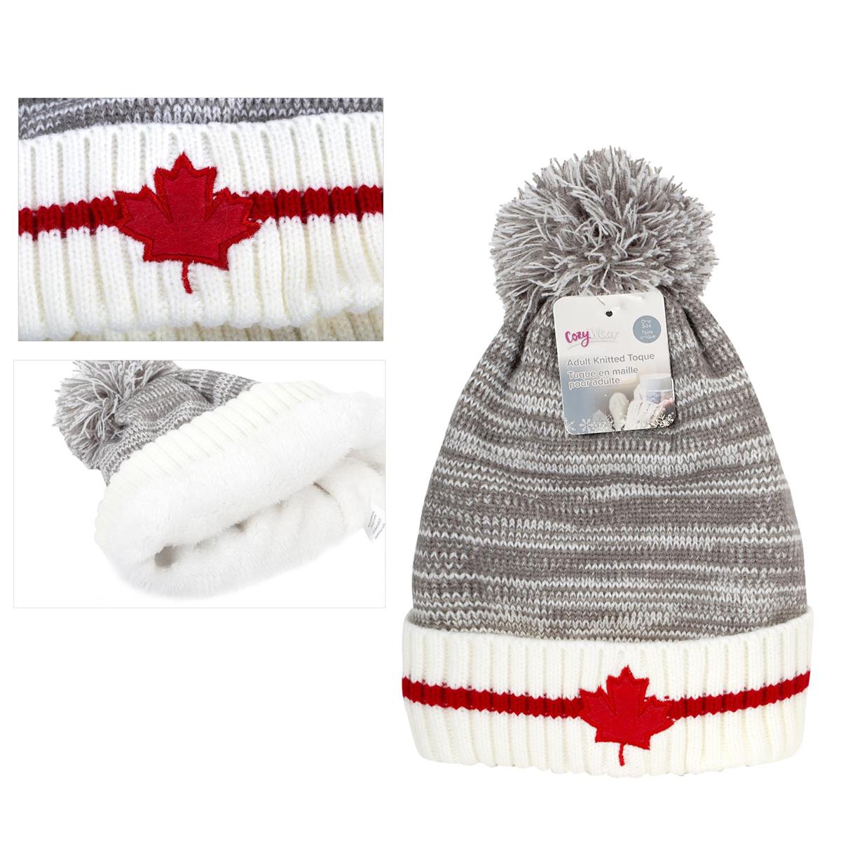 Cozywear Adult Thermal Insulated Canada Beanie Hat w/Brushed Lining,