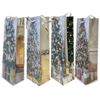 WINE GIFT BAGS-4 ASST. CHRISTMAS TREE