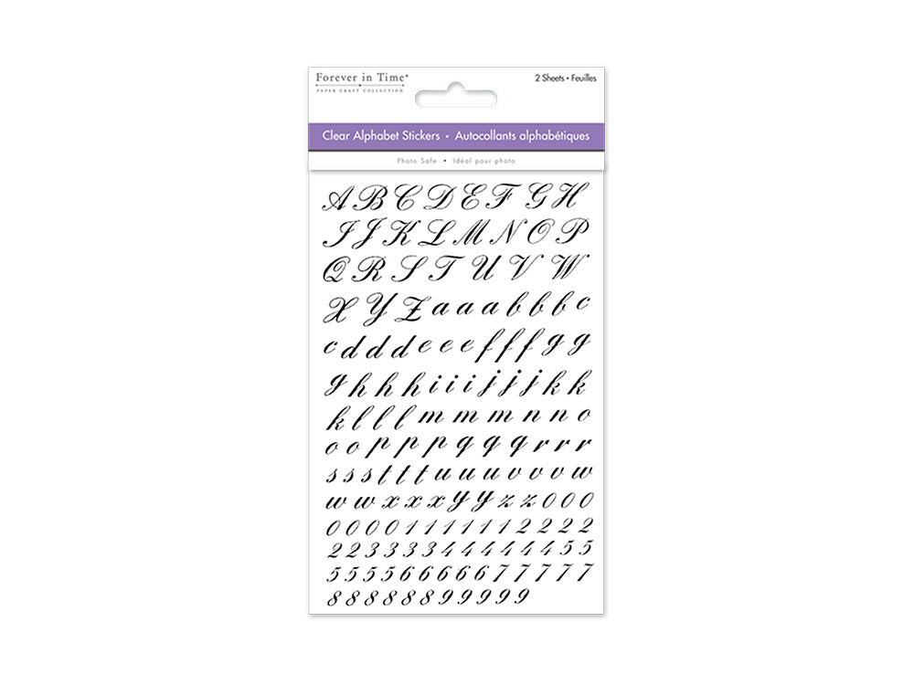 Paper Craft Sticker: 4"x5.25" Mini Fonts 2 Sheets B) Script