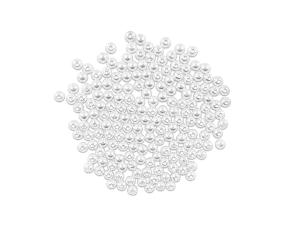 Pearl Beads: Acrylic Sleek White Value-Pack D) 6mm~ 185pc
