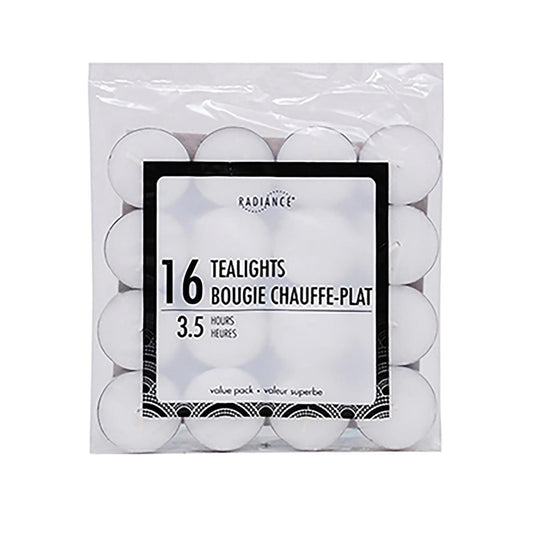 KG Radiance 16Pk White Tlite-10Gm Bagged, 3 Hours (Az) (85787)
