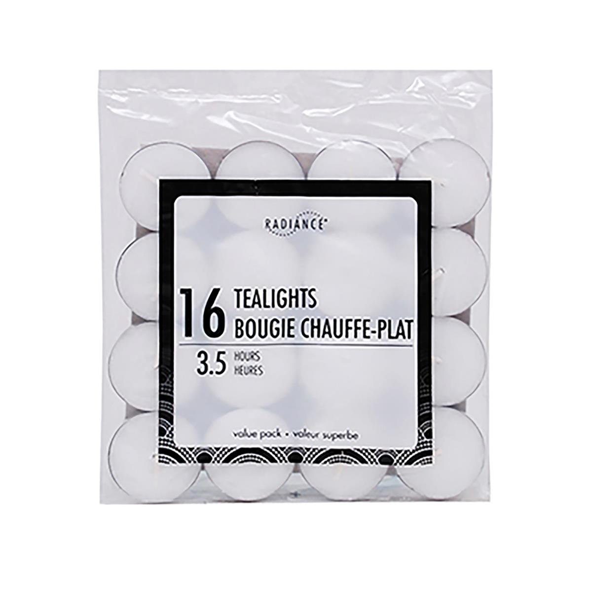 KG Radiance 16Pk White Tlite-10Gm Bagged, 3 Hours (Az) (85787)