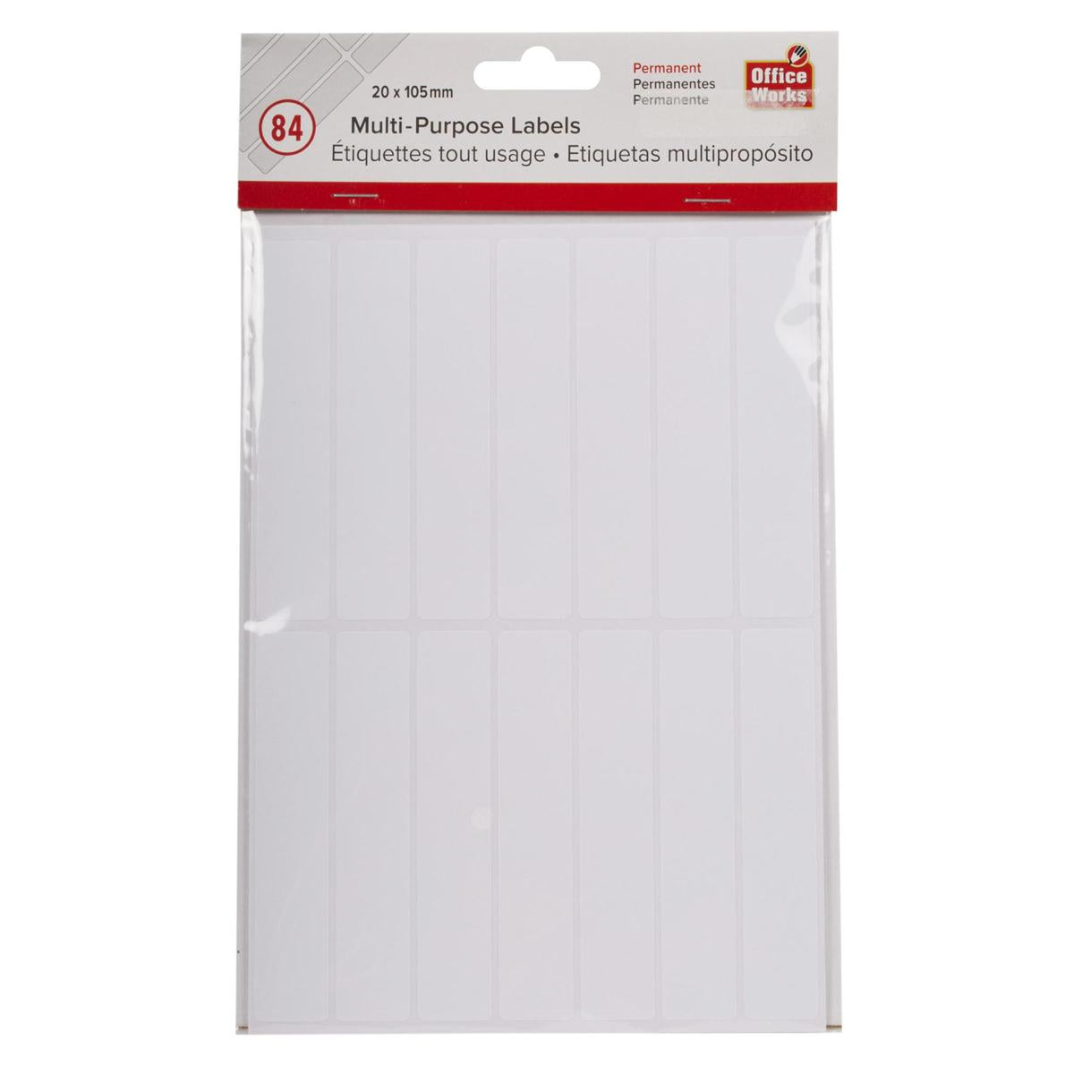 O.WKs. Multi-Purpose Label, 84 pcs 20x105mm, PBH