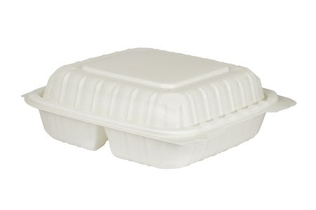 CAFE EXPRESS MFPP 3-COMP HINGED CONTAINER 8" X 8" 50/PK x 3/CS