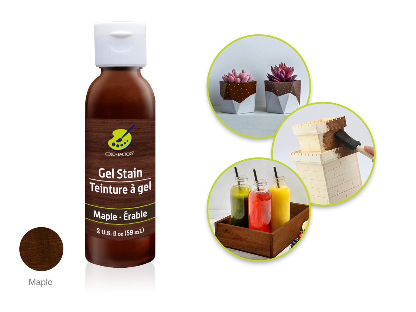 Color Factory: 2oz Gel Stains GS01/02/03 GS01) Maple