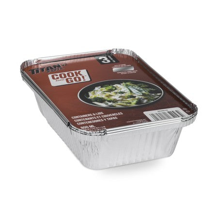 TITAN-FOIL 2LB. RECT. ALUM  CONT. W/LIDS 3/PK