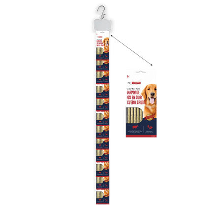 RAWHIDE CHEW STICKS - 8 CLIP-STRIP 12/UNITS