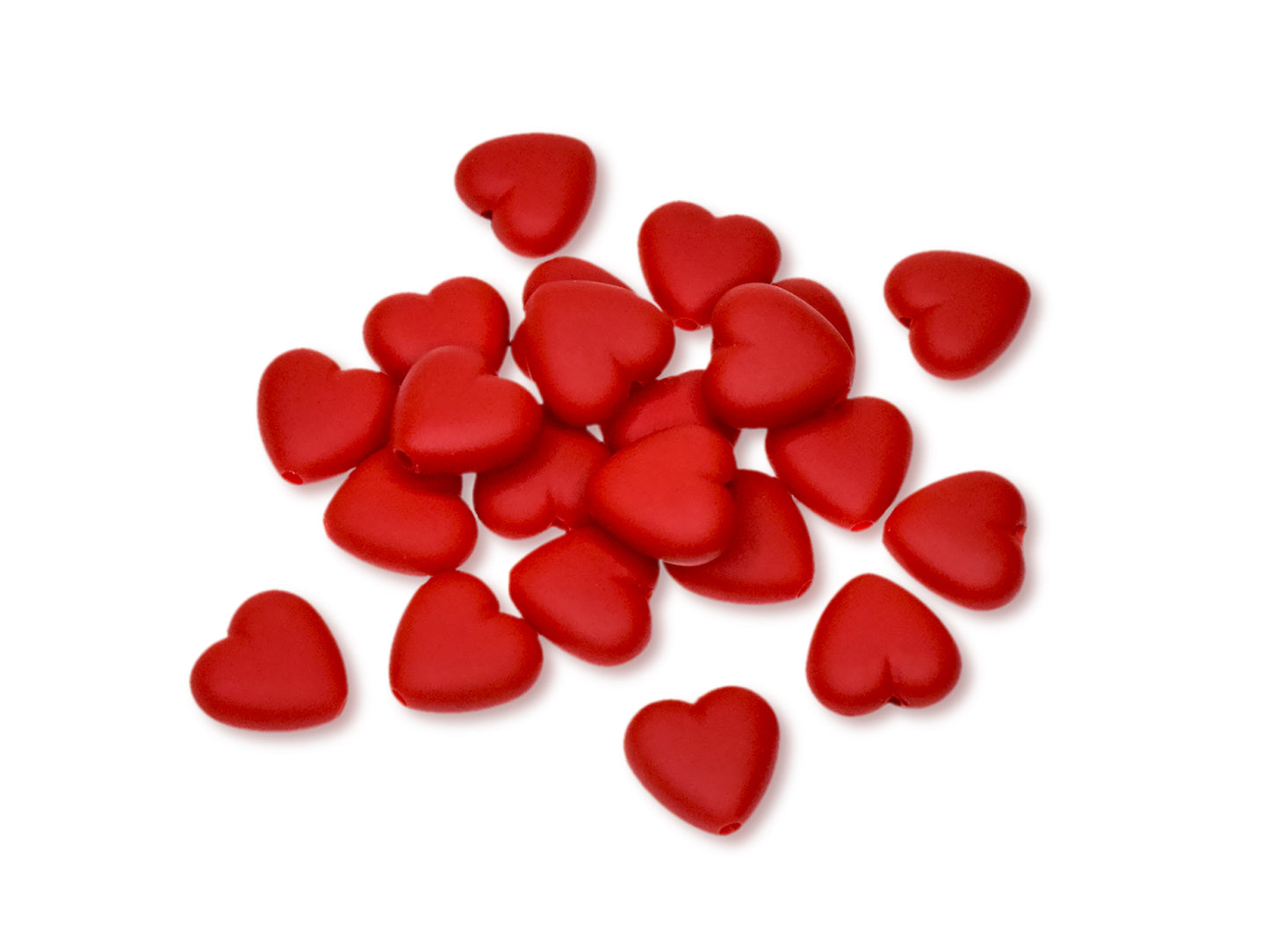 Acrylic Beads: 20g Matte Finish Multi-Packs D) Heart Red