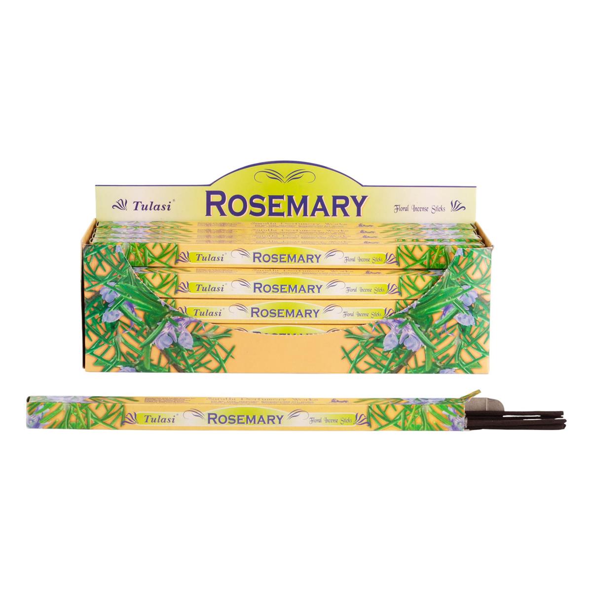 Tulasi, 9" 8 pcs, Incense Sticks, Rosemary, 25/display box