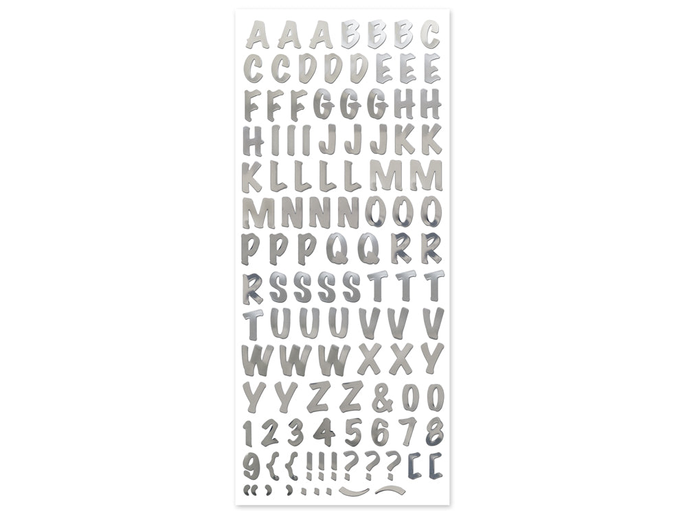 Paper Craft Sticker: 5"x12" Foil Fancy Everyday Themes Clear Photo Safe R) Silver Caps Font