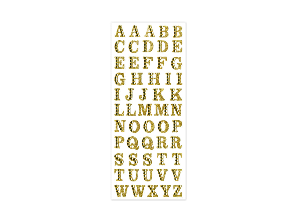 Paper Craft Sticker: 3.37"x7.87" Gemmed Glitter Letters B) Gold