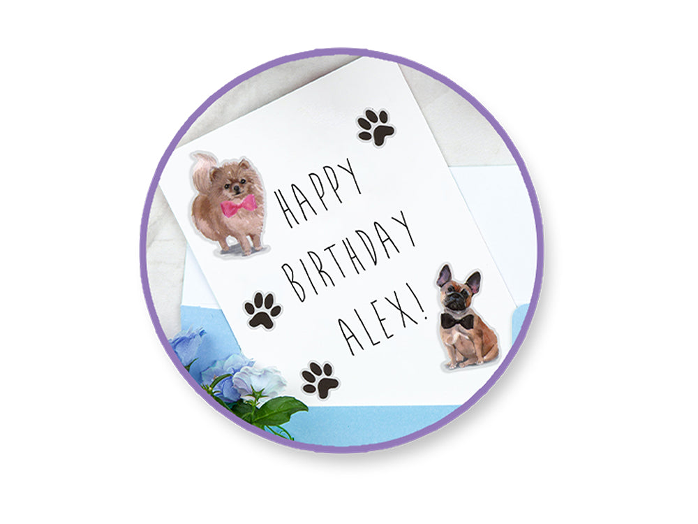 Paper Craft Stickers: 3.9"x6.9" Clear PET E) Dog Posers
