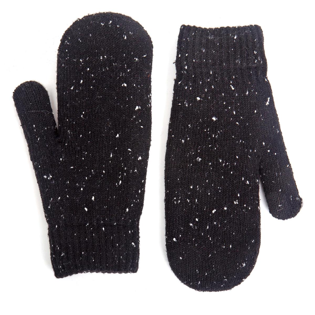 Nordic T. Speckle Knit Mittens Lining, Black w Speckle, hc