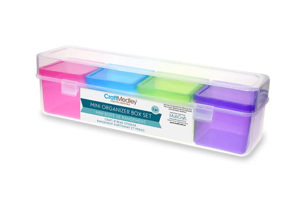 Craft Storage: Mini Organizer Box Set 4pc in Lrg Box 24x6x5.2cm