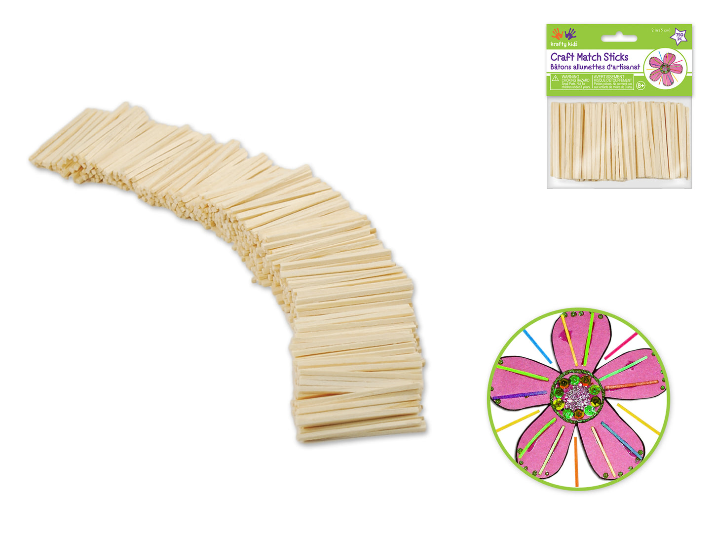 Craftwood: 2" Natural Craft Match Sticks 750/pk