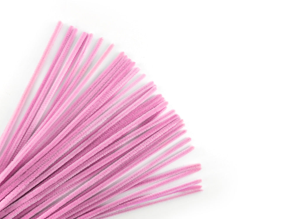 Chenille Stems: 6mmx30cm Standard Pipe Cleaners 40pc H) Light Pink