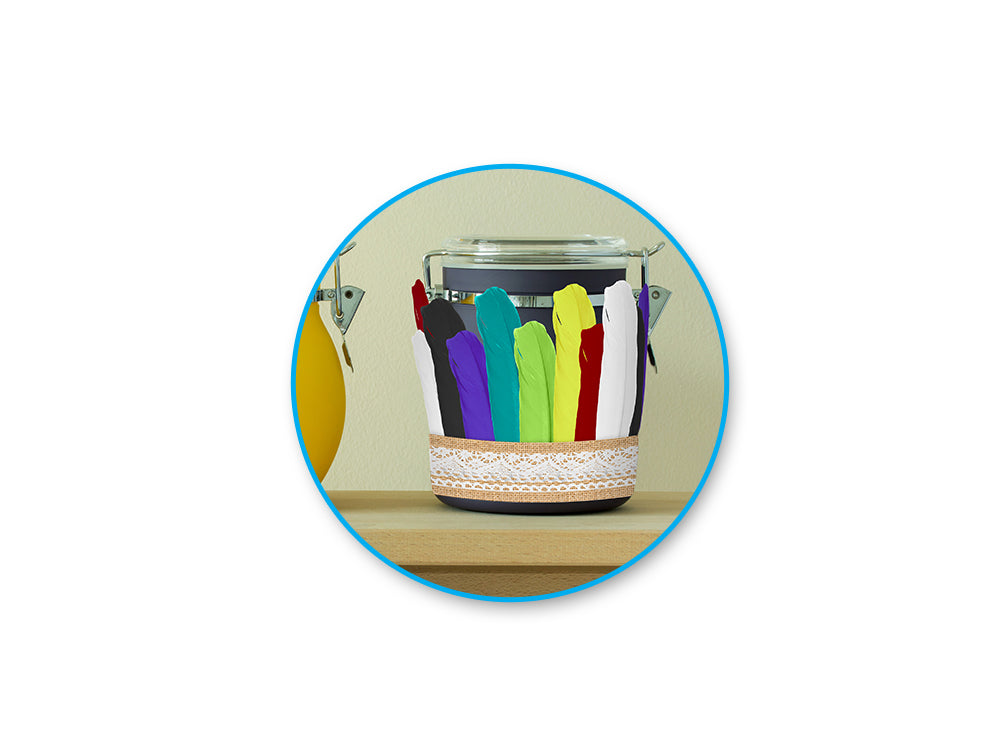 Feather Craft: 8" Goose Feathers x12 I) Multi Mix