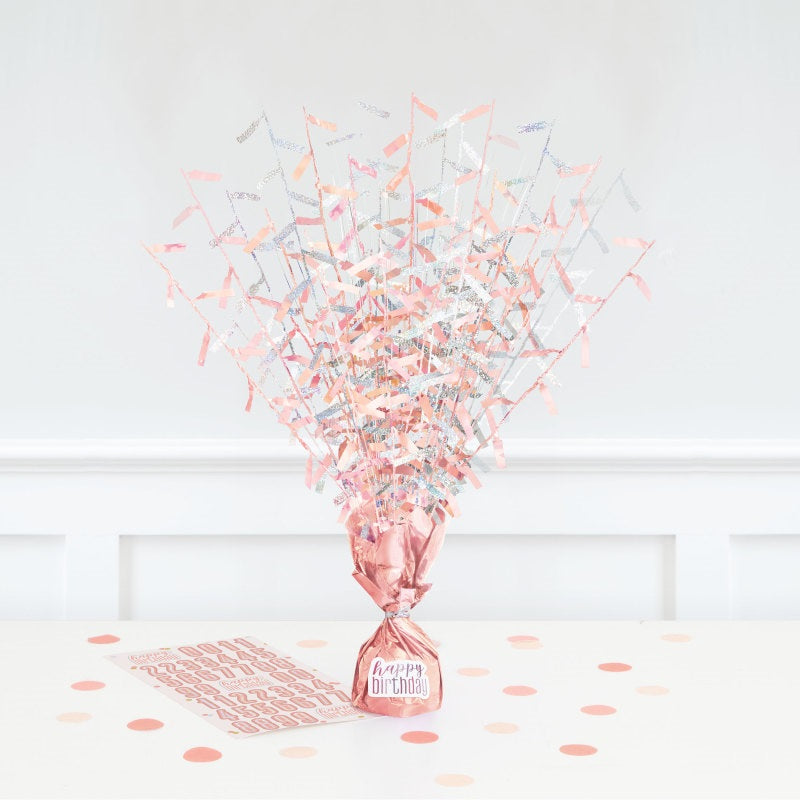 Birthday Glitz Rose Gold Balloon Weight Centerpiece
