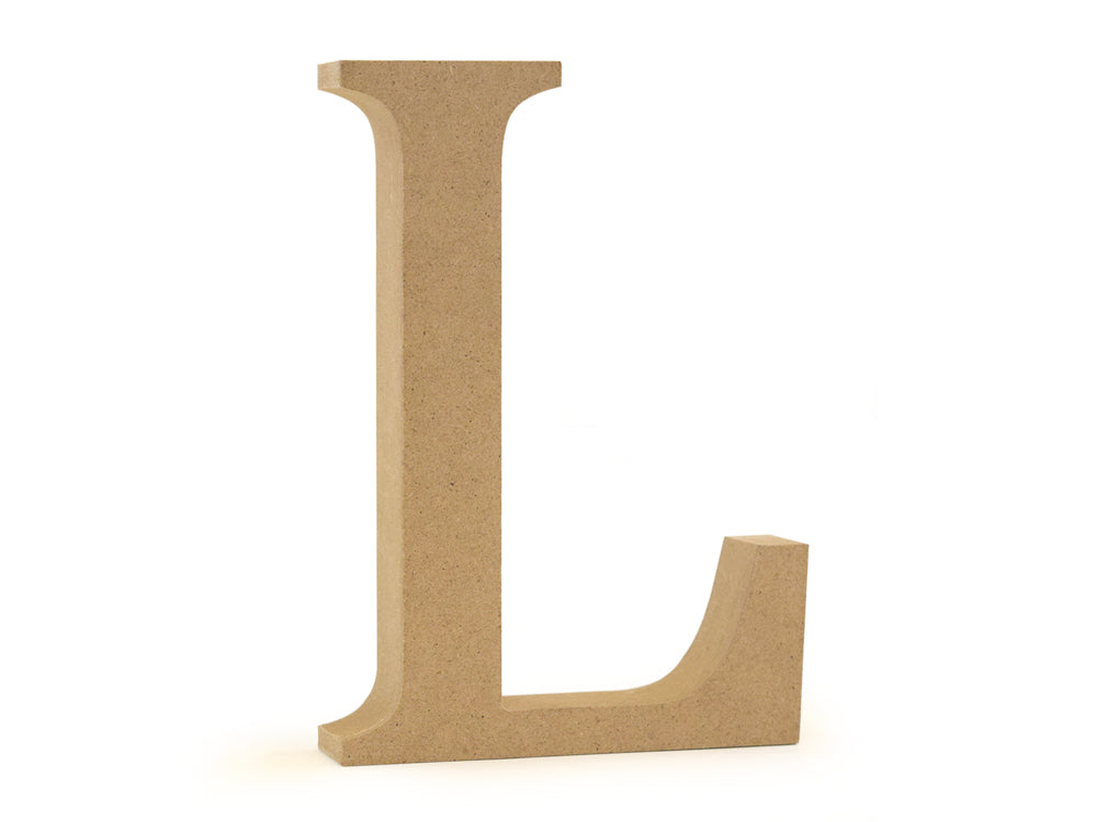 Wood Letters: 5 1/8" MDF Standing L