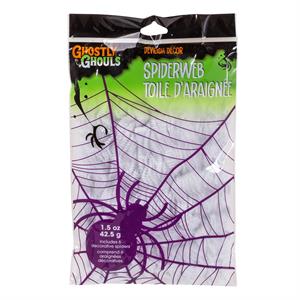 G.Ghouls 1.5oz.Spider Web w/6 Black Spiders,Printed Bag