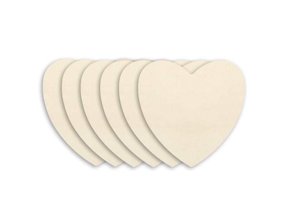 Craftwood: 6pc Wood Cut-Outs 7.1*7.1cm A) Heart