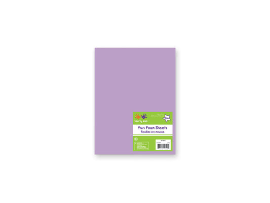 Fun Foam Sheets: One 9"x12" - 2mm(T) Barcoded Sheets Y) Lilac