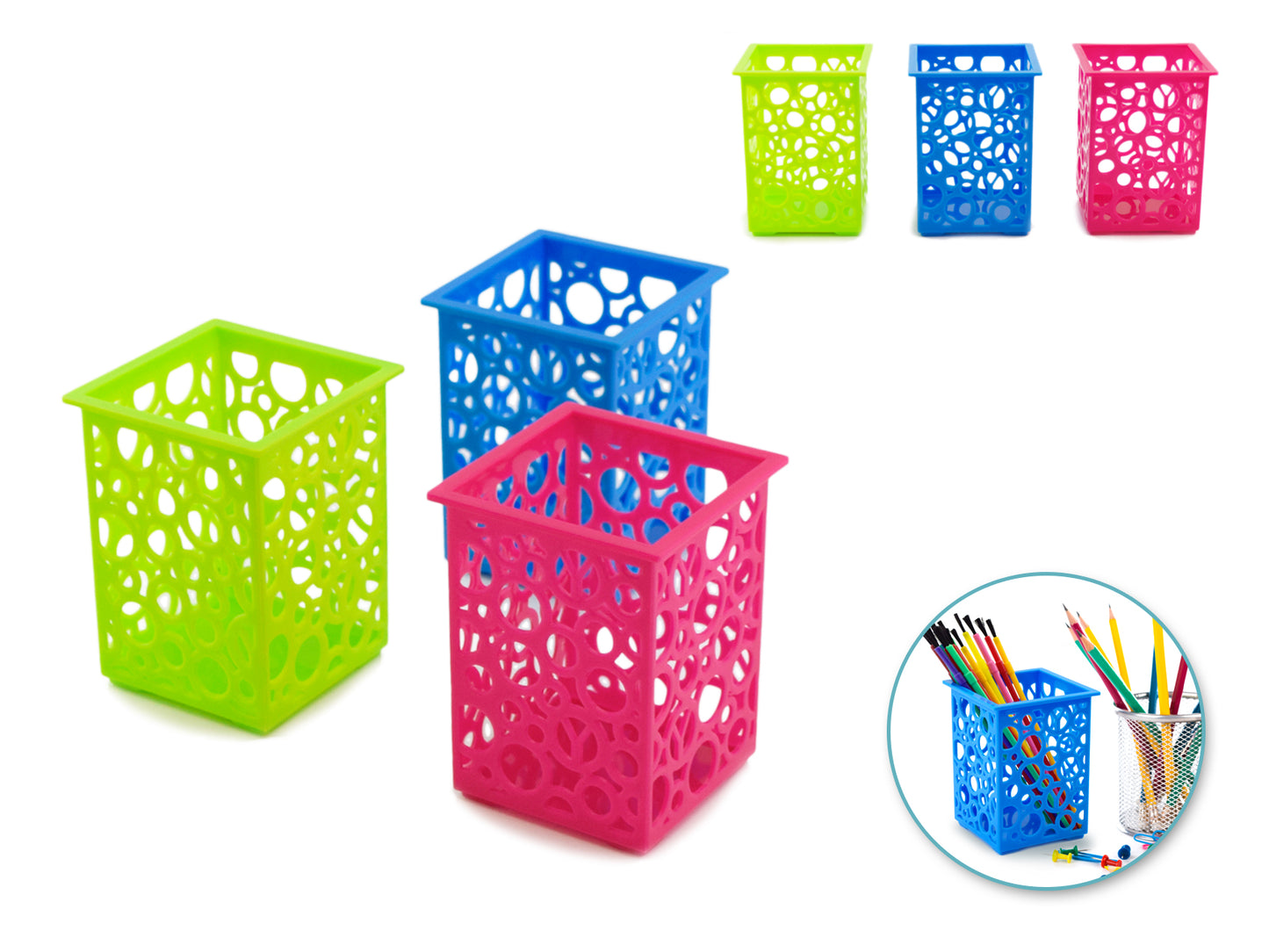 Craft Storage: 3"x3"x4" Utility Basket Sqr Asst 3-Col