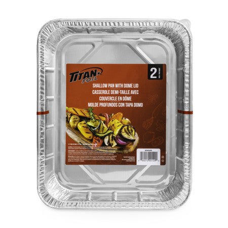 TITAN SHALLOW ALUMINIUM PAN WITH DOME LID 2/PK