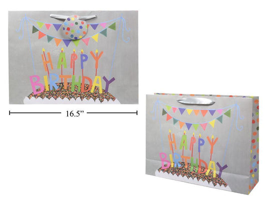 Paper T. Gift Bag, Jumbo, Cake Happy Bday, Matte/4C,