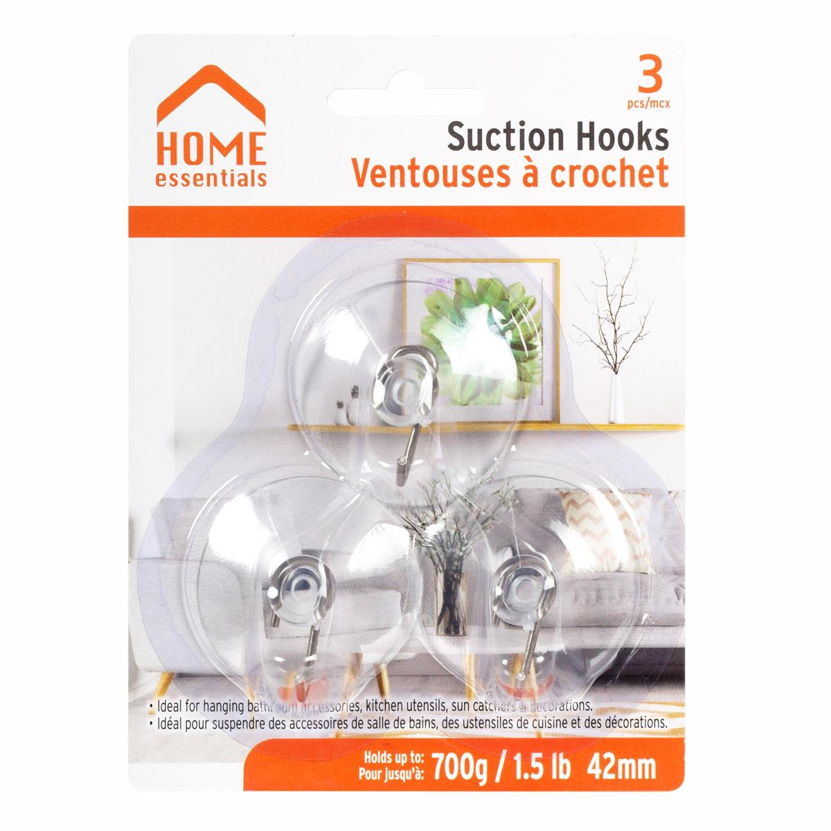 H.E. 3-PC Suction Metal Hooks, 42mm, b/c