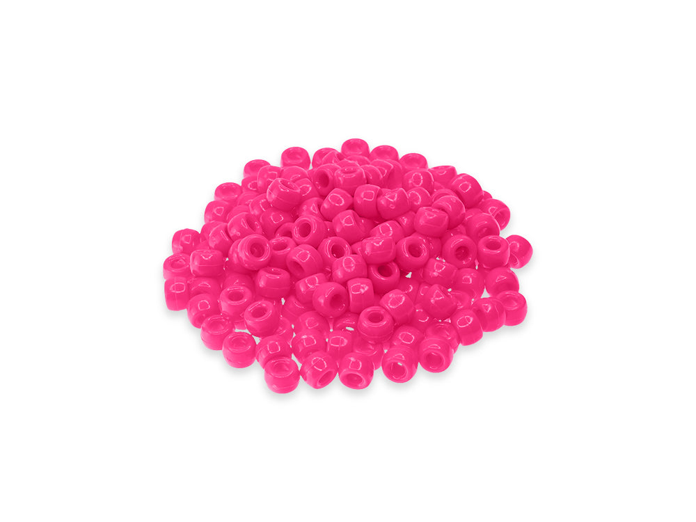 Pony Beads: 9mmx6mm Barrel Standard x175 O) Dark Pink