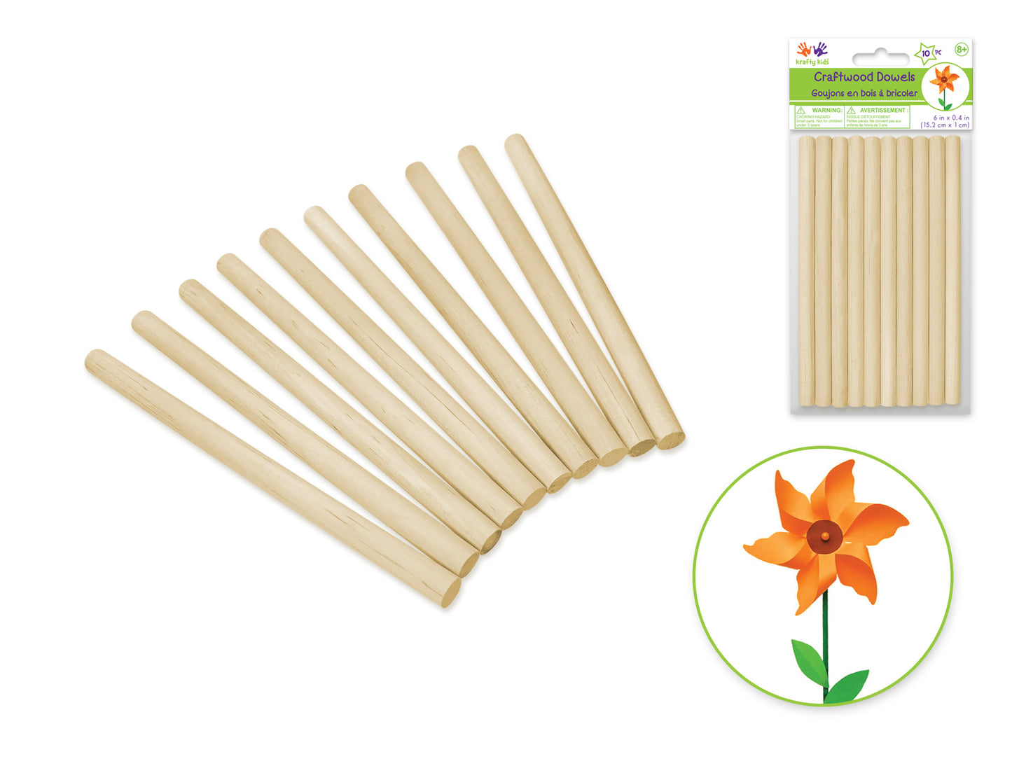 Craftwood: 3/8" (0.95mm) x 6" Natural Bamboo Dowel 10/pk