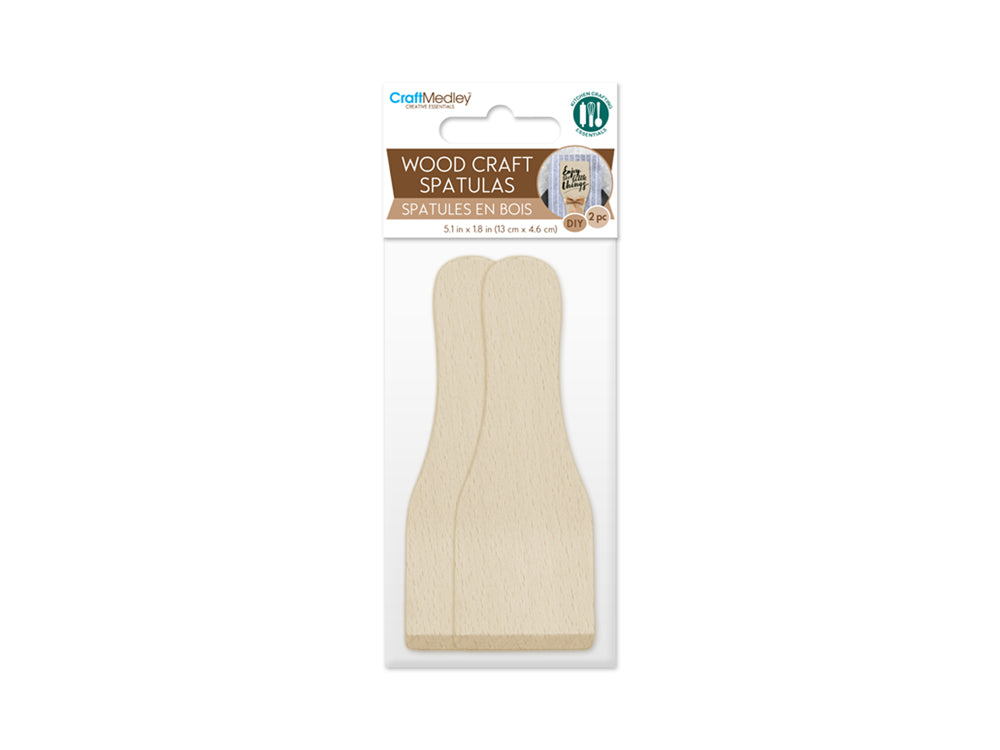 Wood Craft: 5.1"x1.8" Flat Spatula 2pc