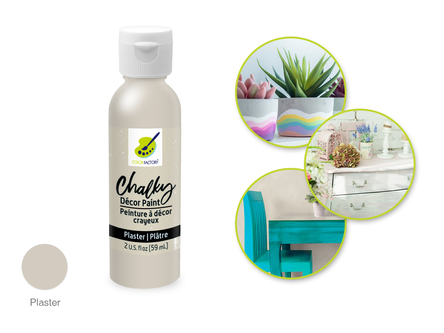 Color Factory: 2oz Chalky Decor Paint CD01-CD10 CD02) Plaster