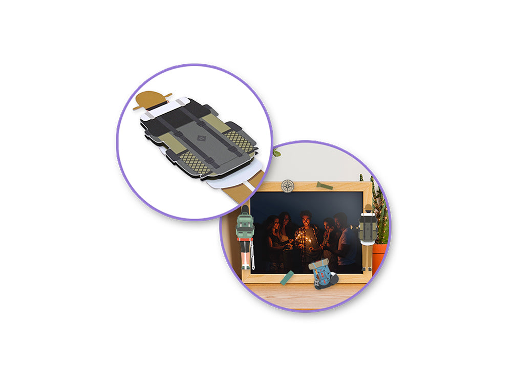 Handmade Sticker: 4.4"x7.5" 3D Themed Elements F) Hiking