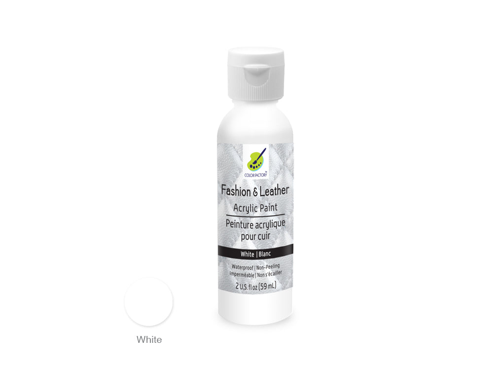 Color Factory: 2oz Fashion & Leather Acrylic Paint LD01-LD10 LD10) White