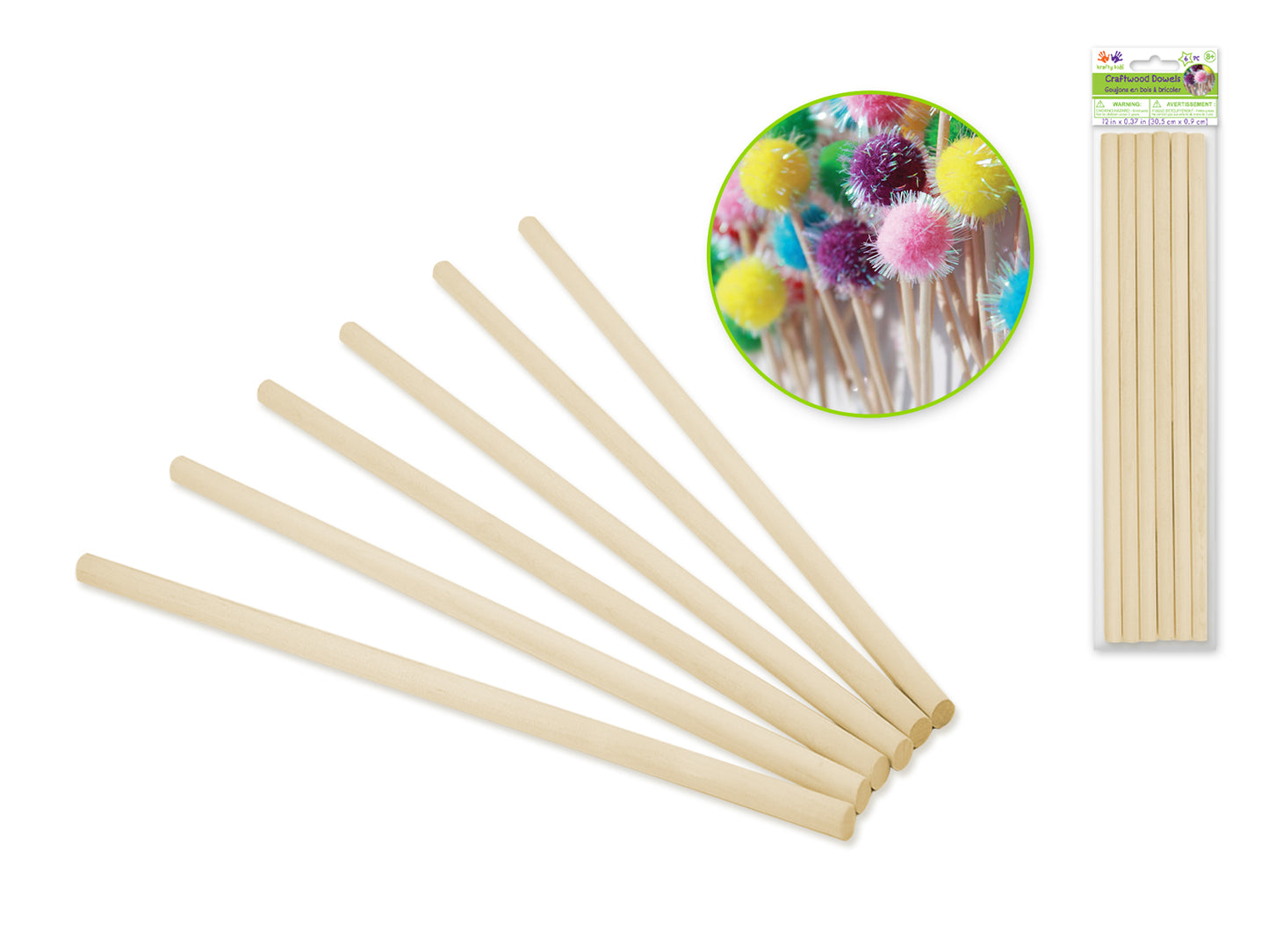 Craftwood: 3/8"x12" Natural Bamboo Dowel 6/pk