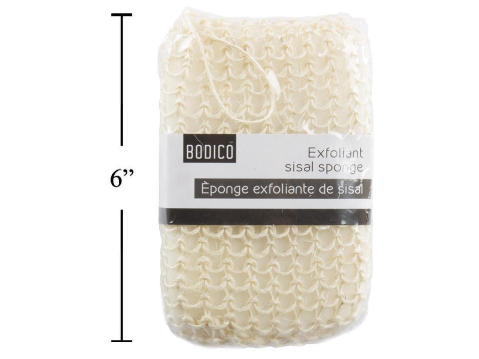 Bodico Sisal Body Scrubber Sponge , slv card w/shrink wrap