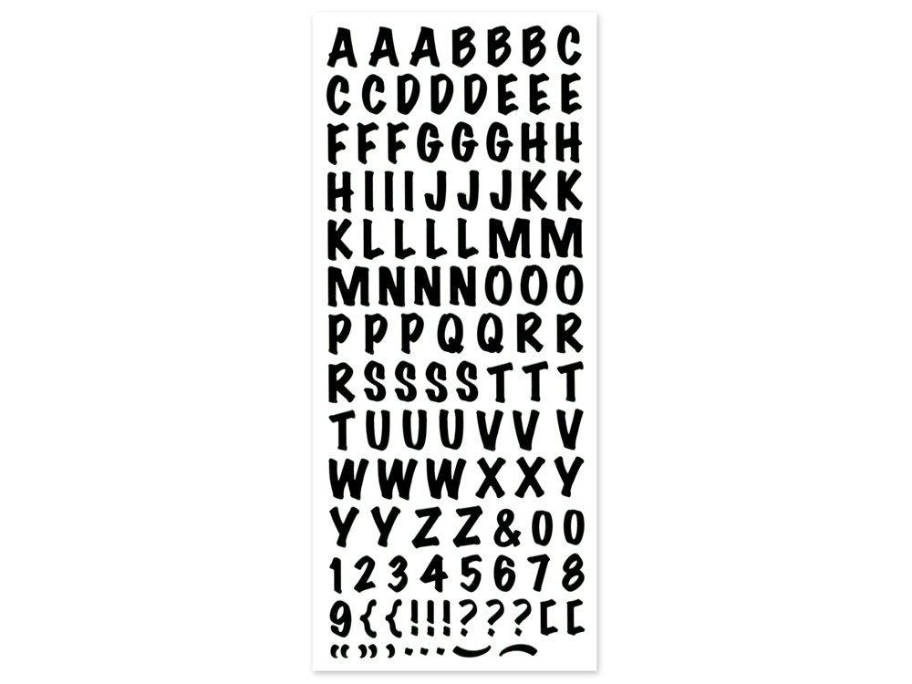 Paper Craft Sticker: 5"x12" Foil Fancy Everyday Themes Clear Photo Safe Q) Black Caps Font